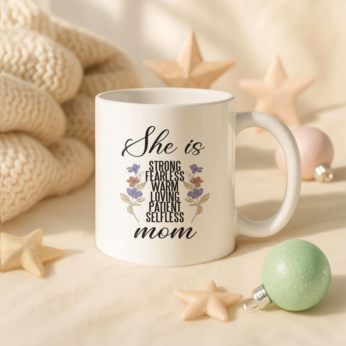 Inspirational Mom Ceramic Mug, Motherhood Gift, Customizable Coffee Cup
