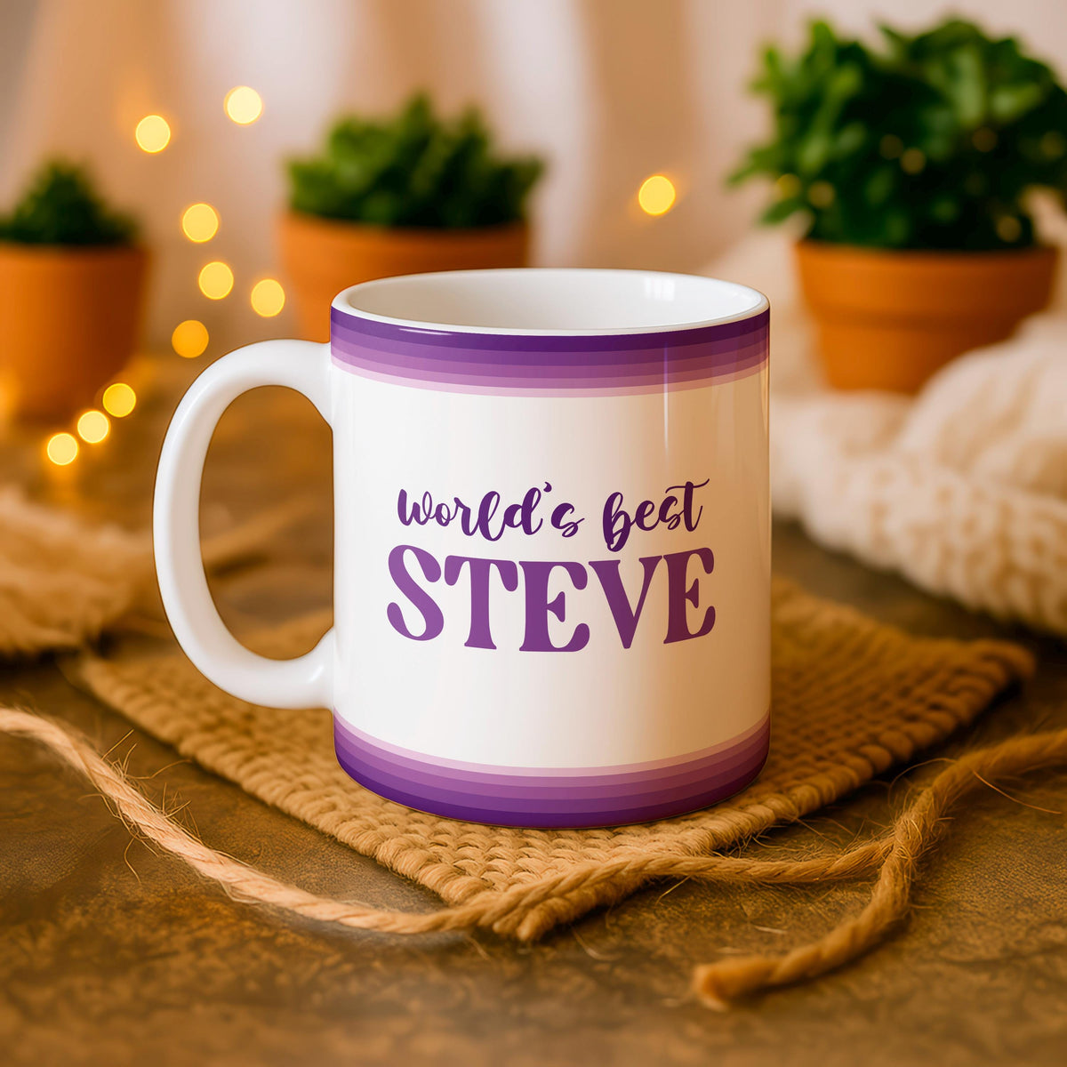 Personalized Name Ceramic Mug, World's Steve Coffee Cup