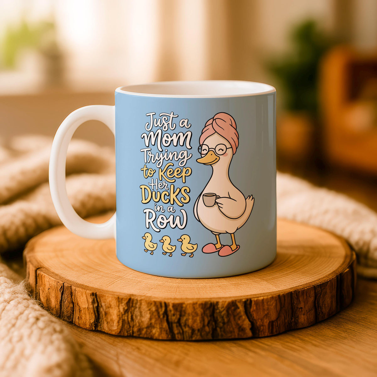 Funny Mom Coffee Mug, Ceramic Tea Cup, Mother's Day Gift, Ducks in a Row