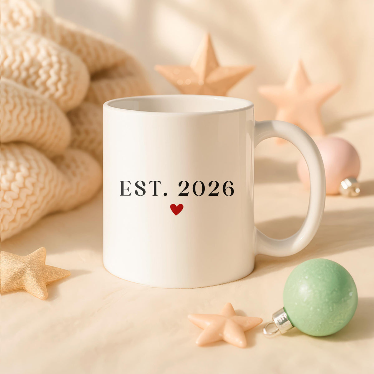 Personalized Mama EST. 2026 Ceramic Mug, Custom New Mom Gift