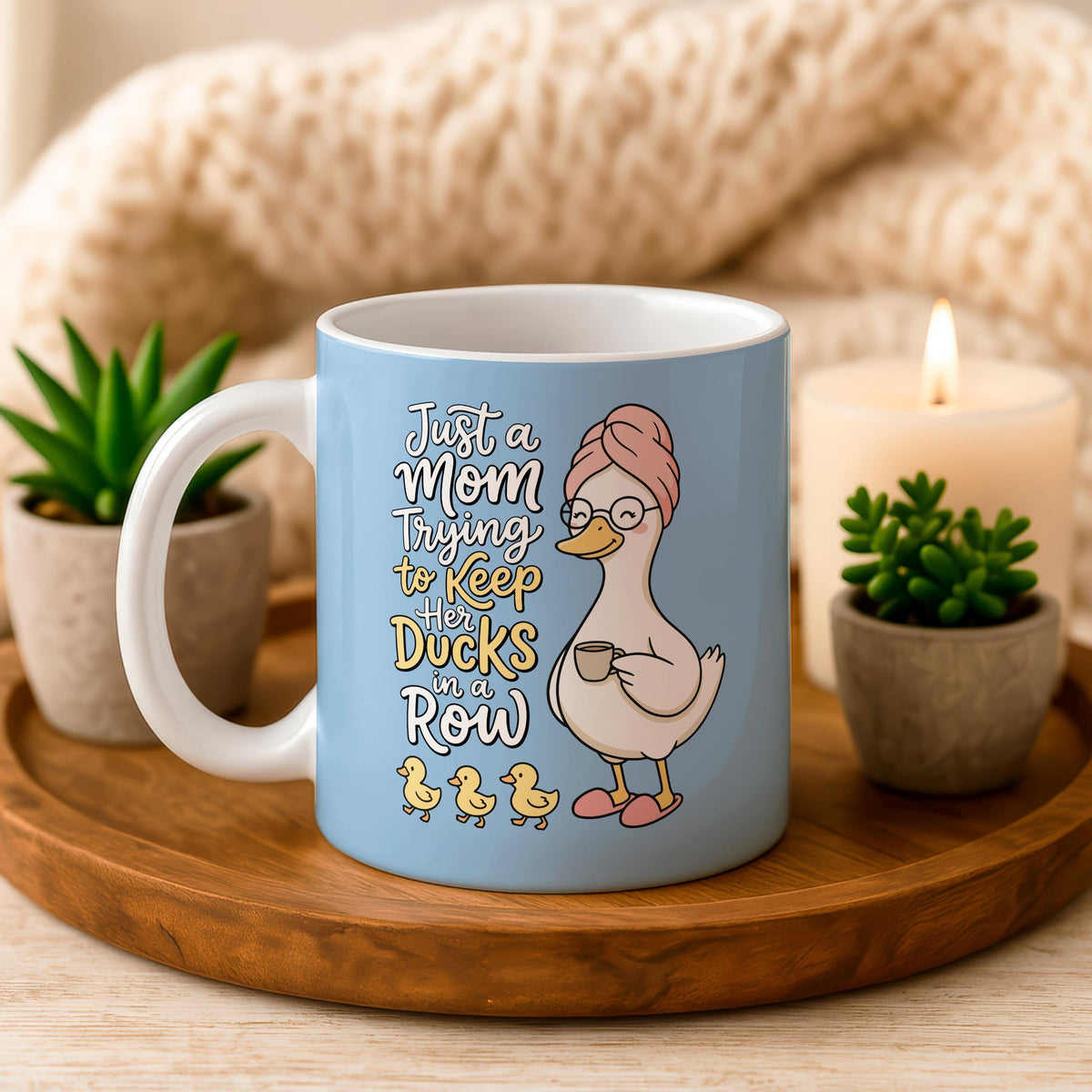 Funny Mom Coffee Mug, Ceramic Tea Cup, Mother's Day Gift, Ducks in a Row