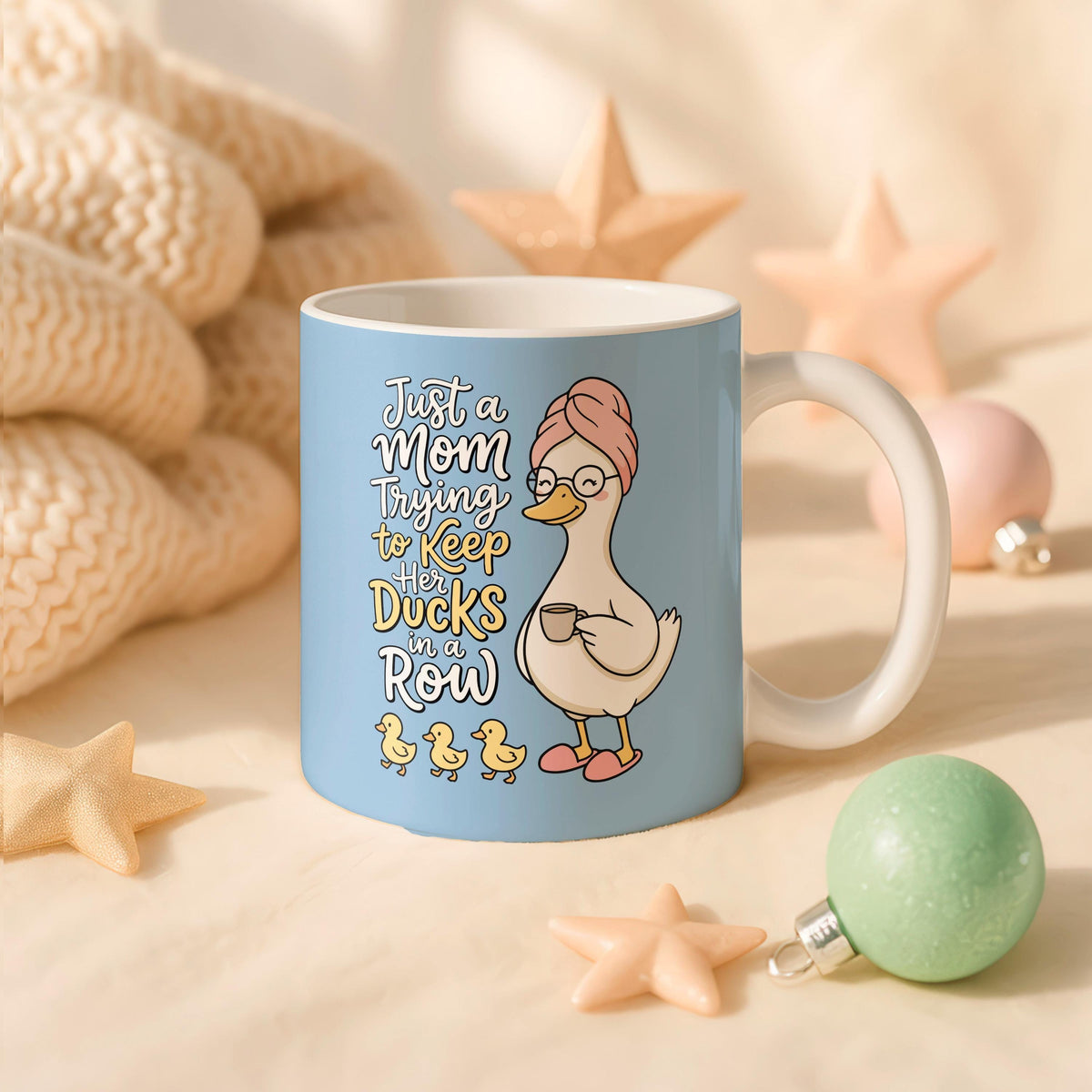 Funny Mom Coffee Mug, Ceramic Tea Cup, Mother's Day Gift, Ducks in a Row
