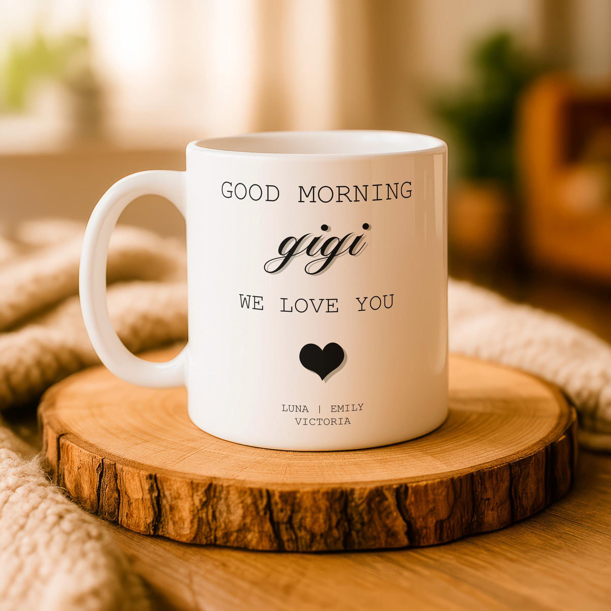 Personalized Gigi Coffee Mug, Custom Grandkids Names Ceramic Cup