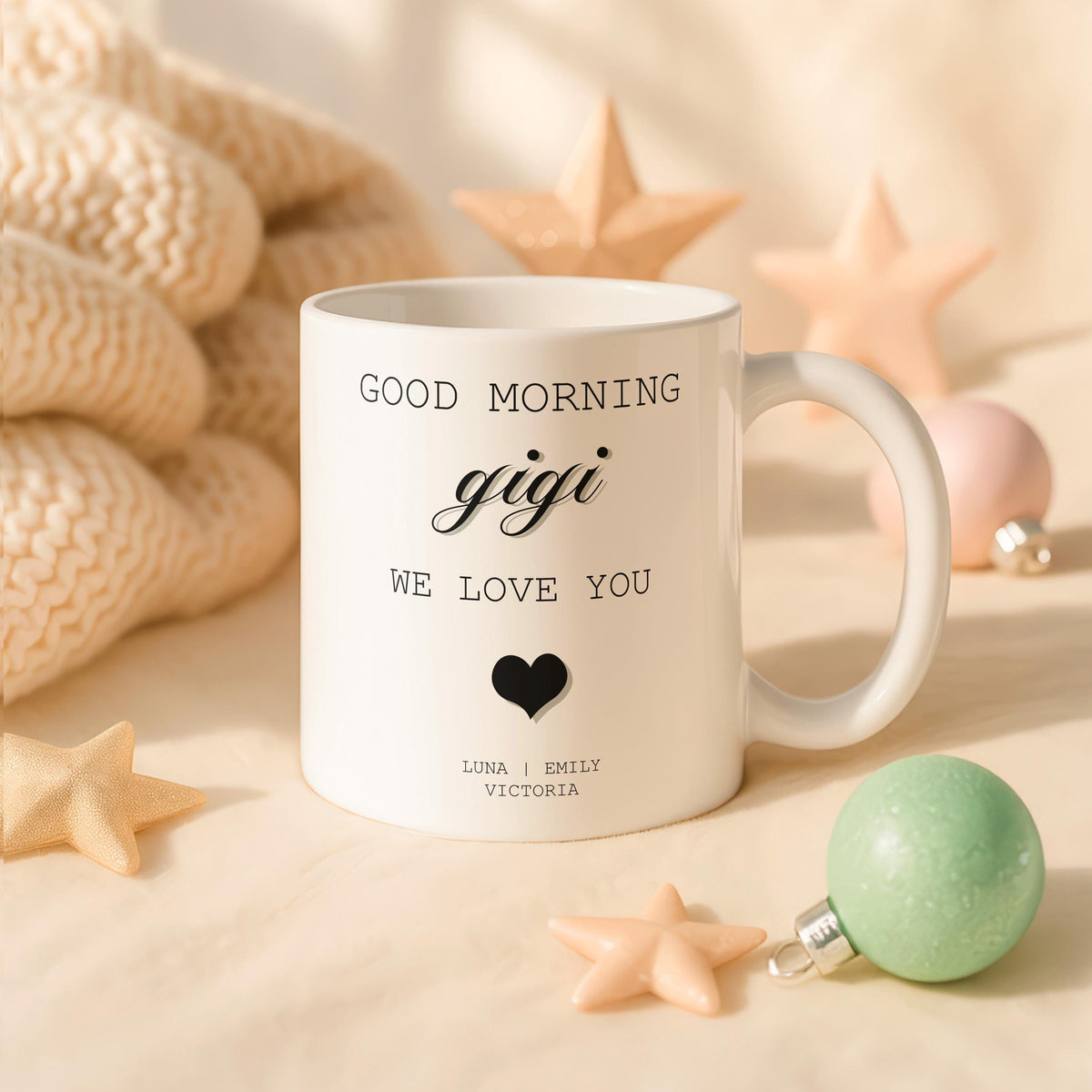 Personalized Gigi Coffee Mug, Custom Grandkids Names Ceramic Cup