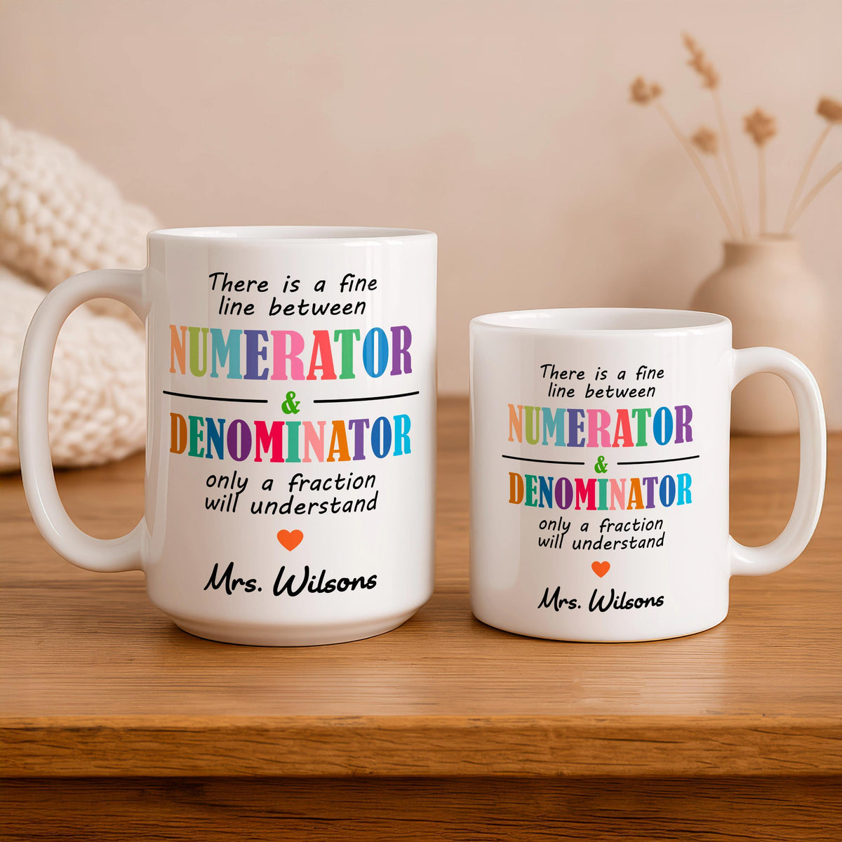 Funny Math Teacher Mug, Custom Ceramic Cup, Teacher Appreciation Gift