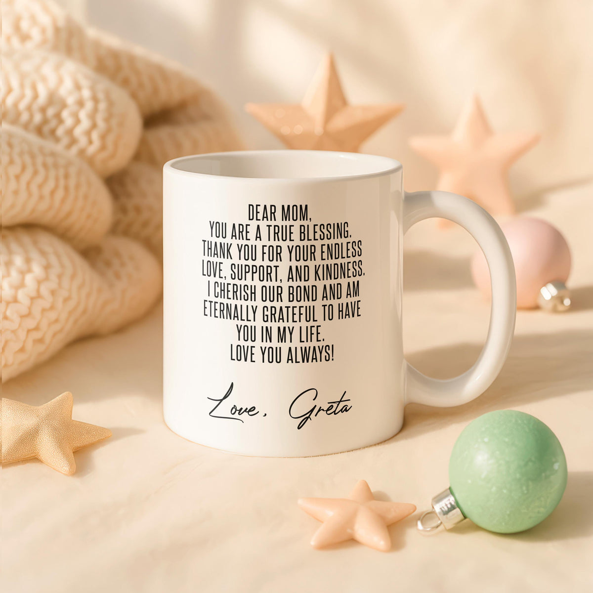 Personalized Floral Mother Ceramic Mug, Custom Name Coffee Cup Gift