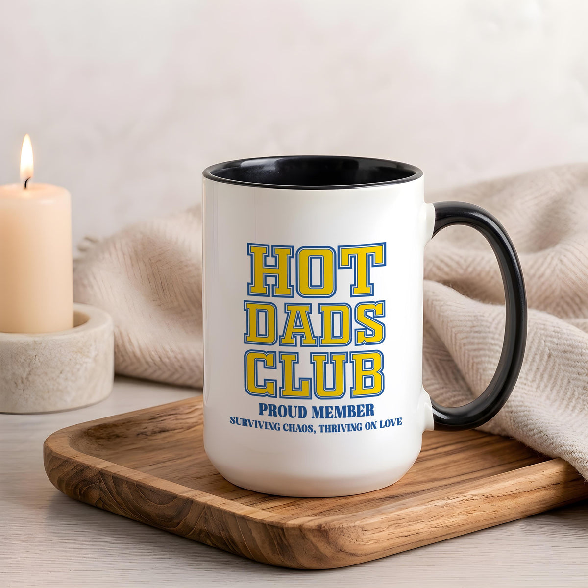 Hot Dads Club Mug, Funny Father's Day Gift, Customizable Ceramic Coffee Cup