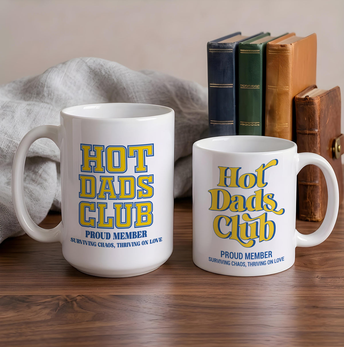 Hot Dads Club Mug, Funny Father's Day Gift, Customizable Ceramic Coffee Cup