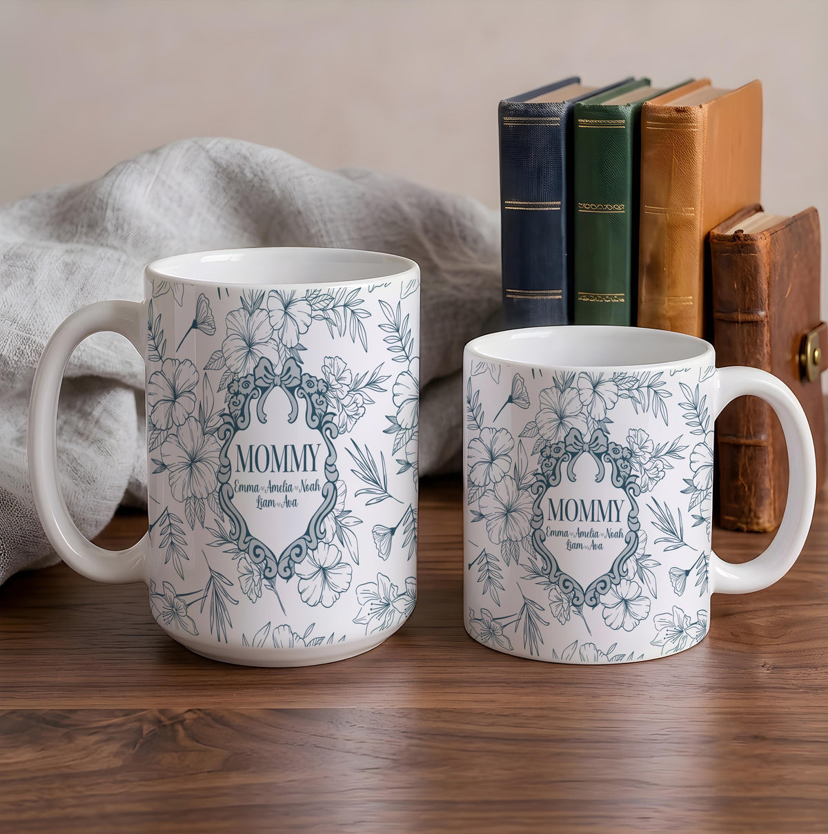 Personalized Floral Mommy Mug, Custom Name Coffee Cup, New Mom Gift