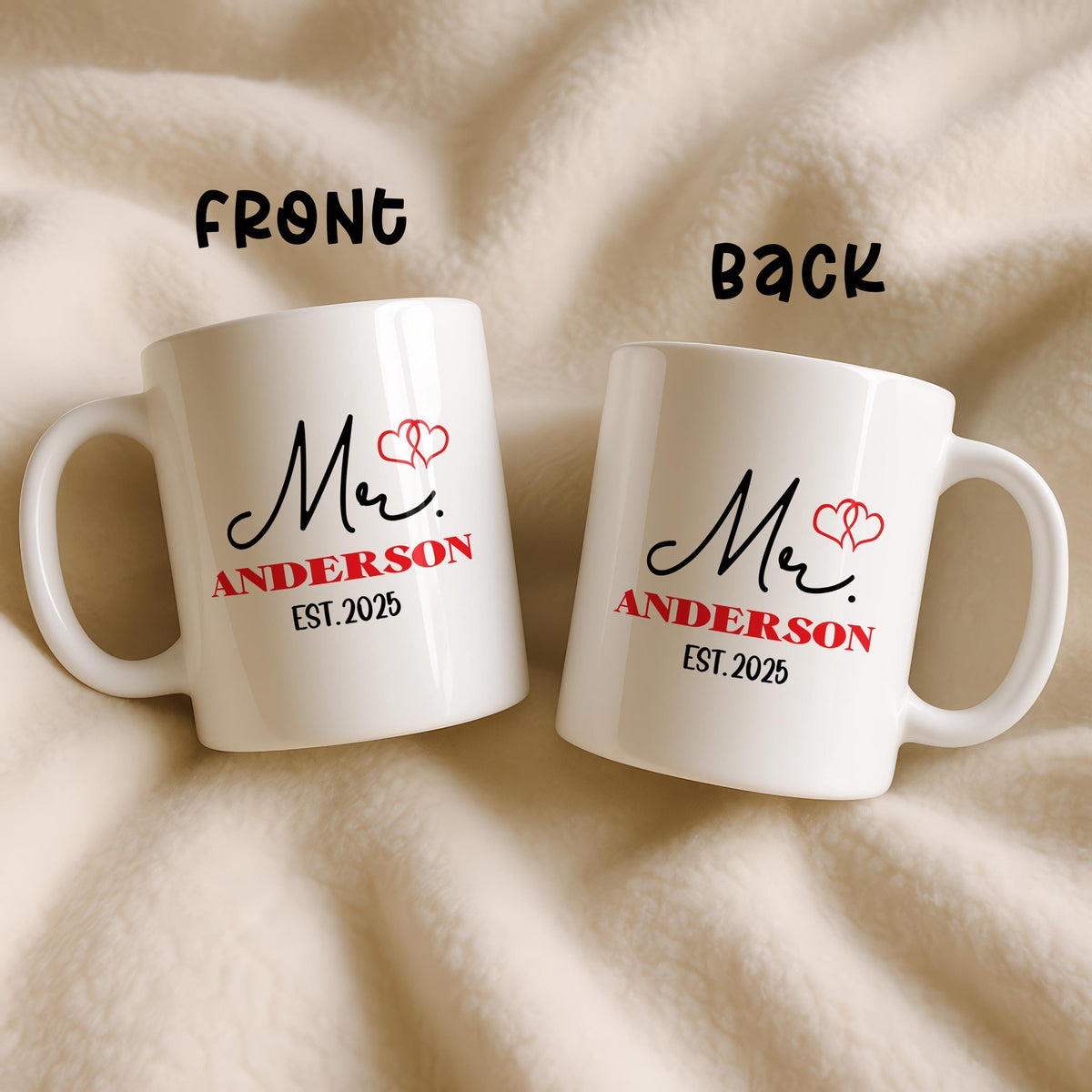 Personalized Mrs. Coffee Mug, Custom Name Ceramic Cup, Bridal Shower Gift
