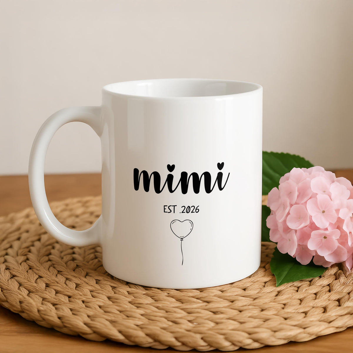 Personalized Mimi Ceramic Mug, Custom Grandma Coffee Cup with Grandkids Names
