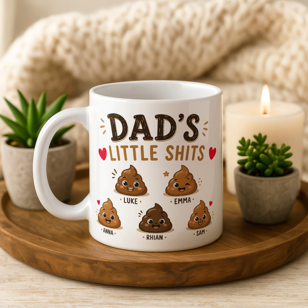 Personalized Dad Mug, Custom Kids Names Coffee Cup, Father Gift, Fathers Day Mug