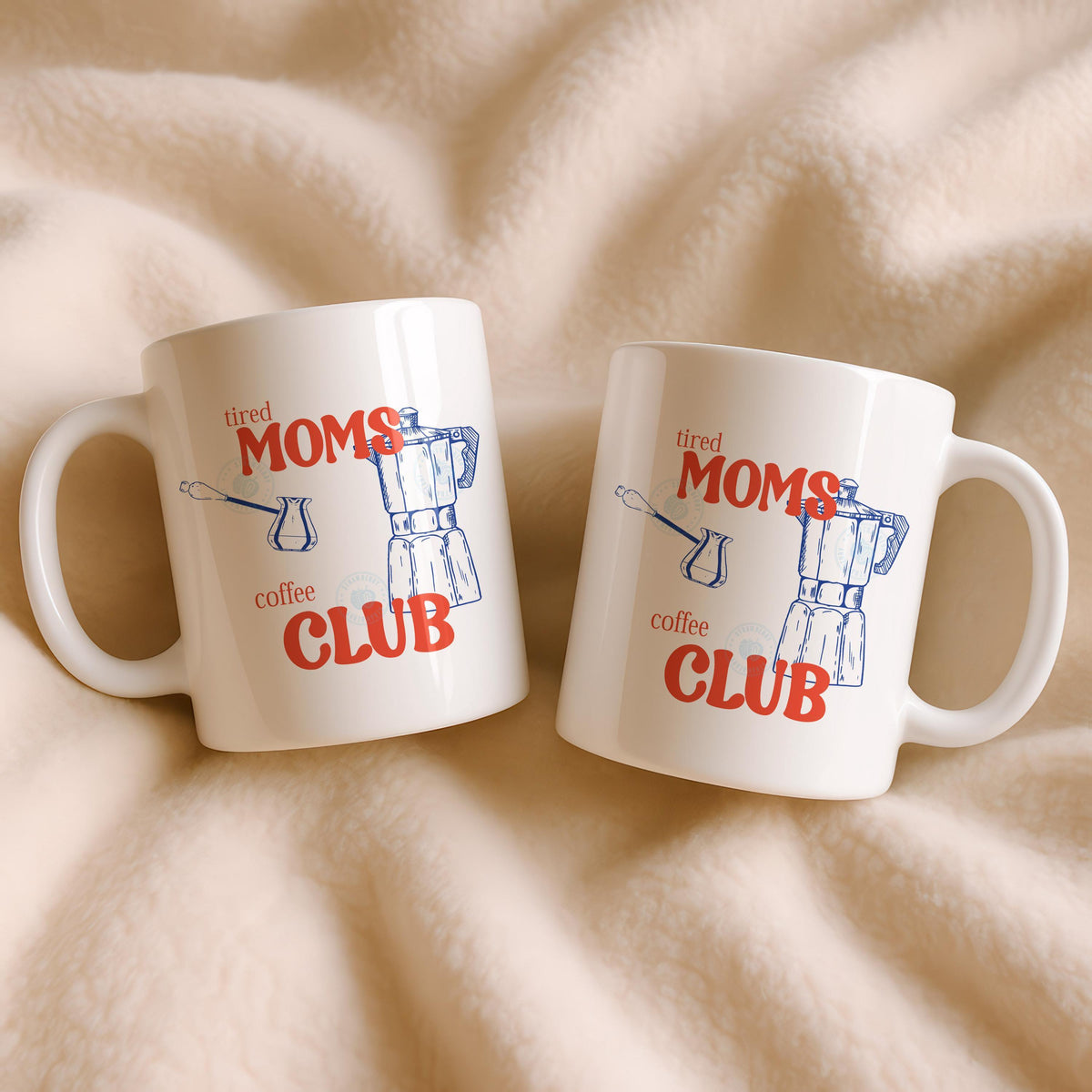 Tired Moms Coffee Club Mug, Funny Ceramic Tea Cup, Mother's Day Gift