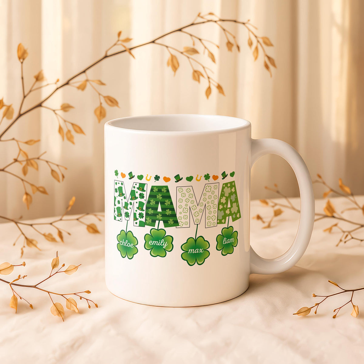 Personalized Mama Shamrock Ceramic Mug