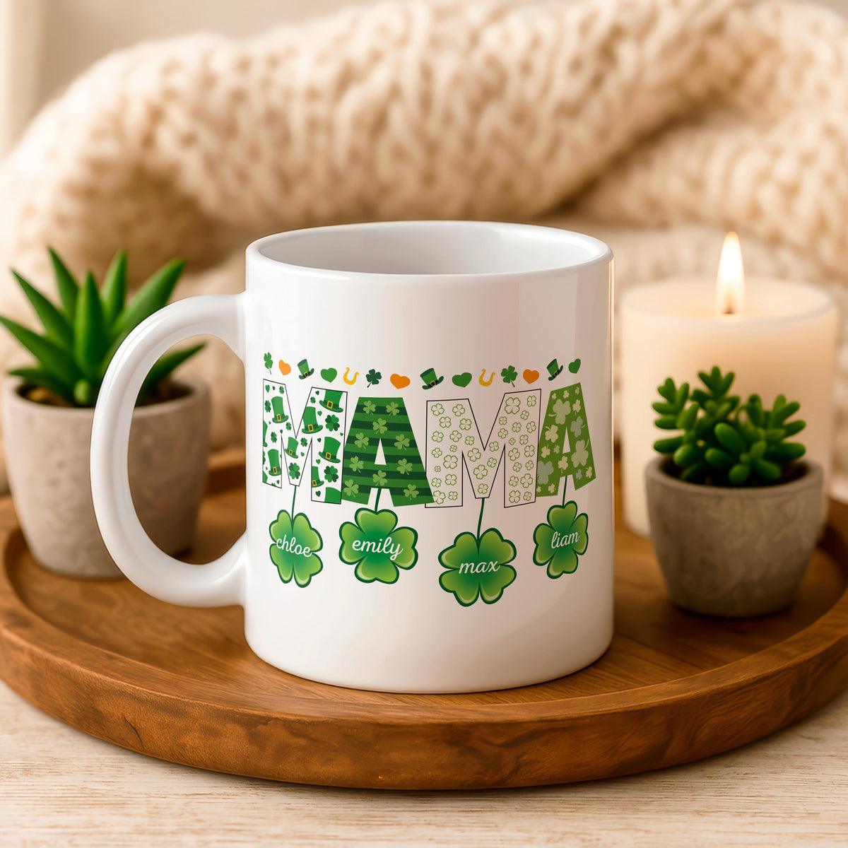 Personalized Mama Shamrock Ceramic Mug