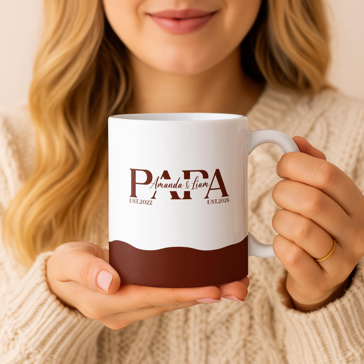 Personalized Papa Mug, Custom Est Year Coffee Cup, Father's Day Gift