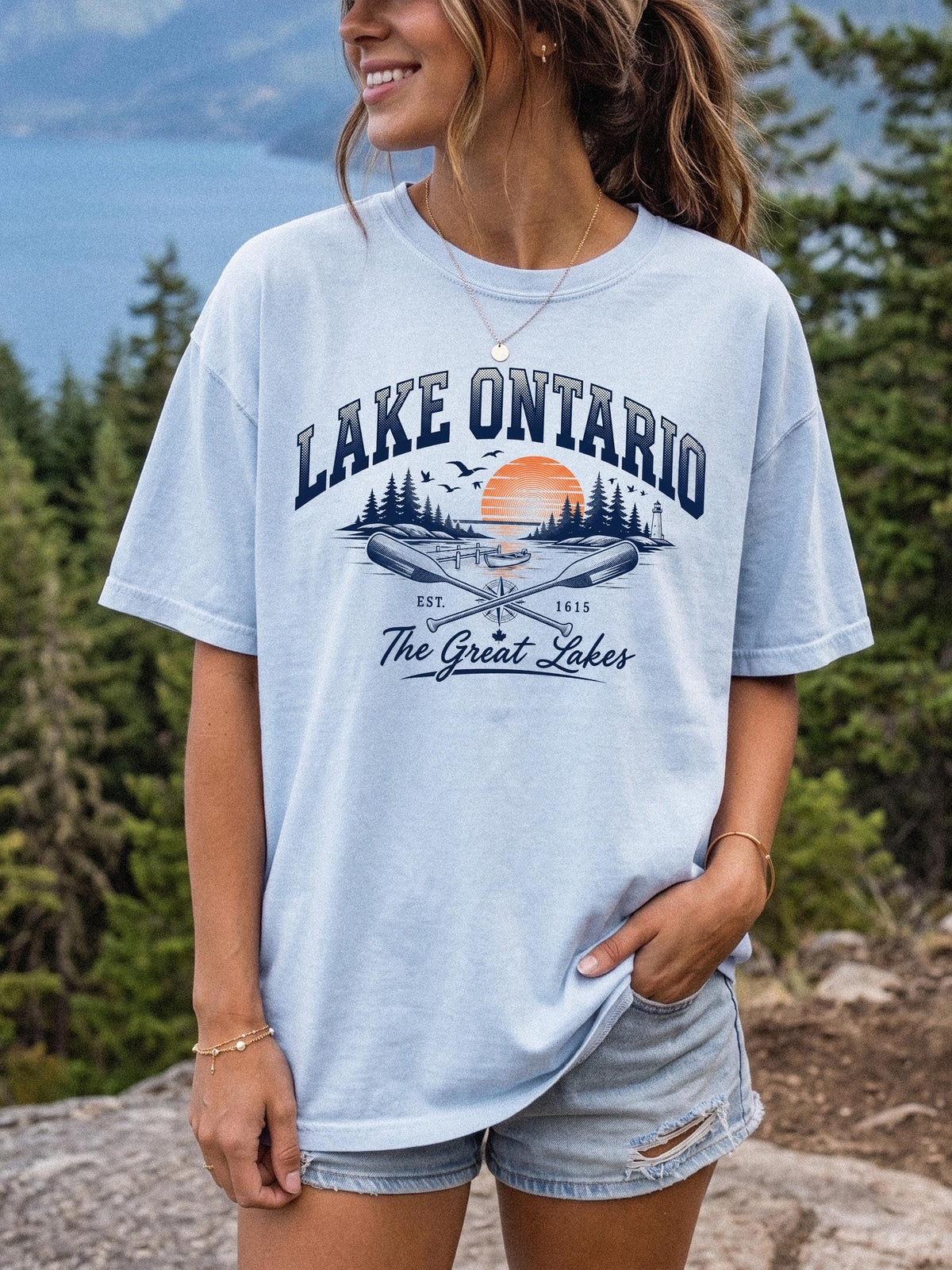 Lake Ontario Sunset Graphic Shirt