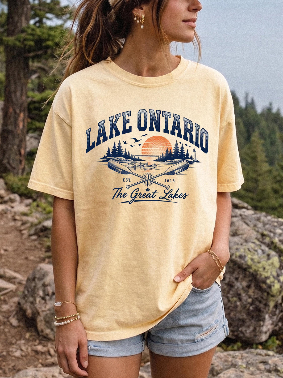 Lake Ontario Sunset Graphic Shirt
