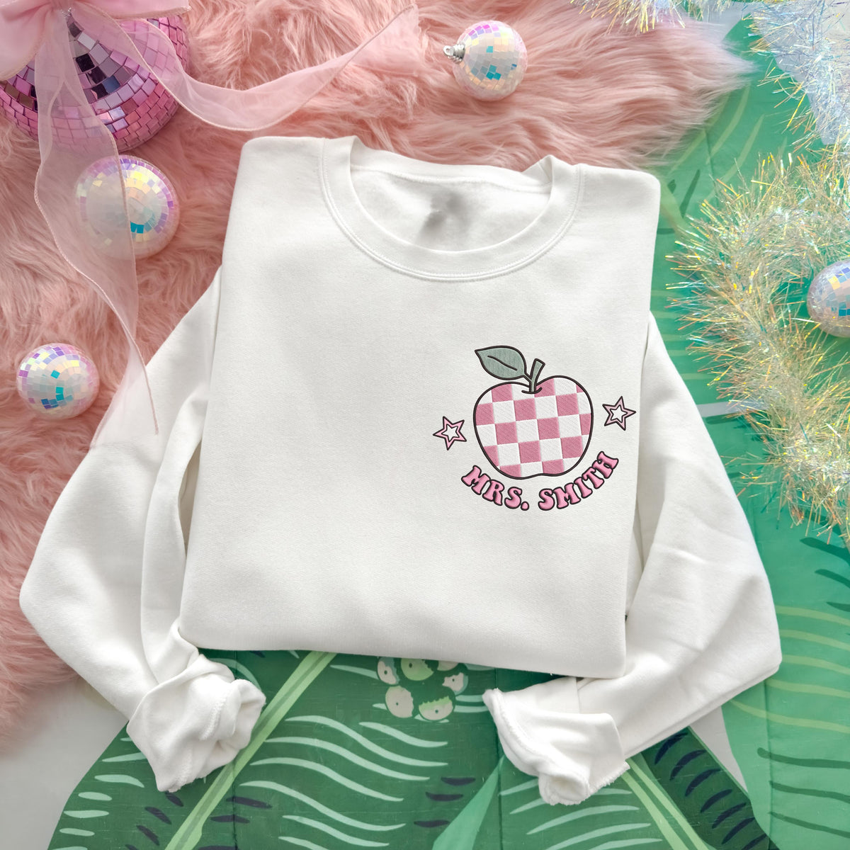 Custom Teacher Embroidery Sweatshirt, Teacher Team Embroidered Sweater, Elementary Teacher Hoodie, New Teacher Gift, Teacher Squad Sweater