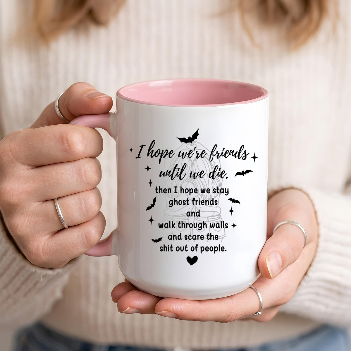 Personalized Witch BFF Coffee Mugs, Custom Name & Hair Style, Spooky Season Gift