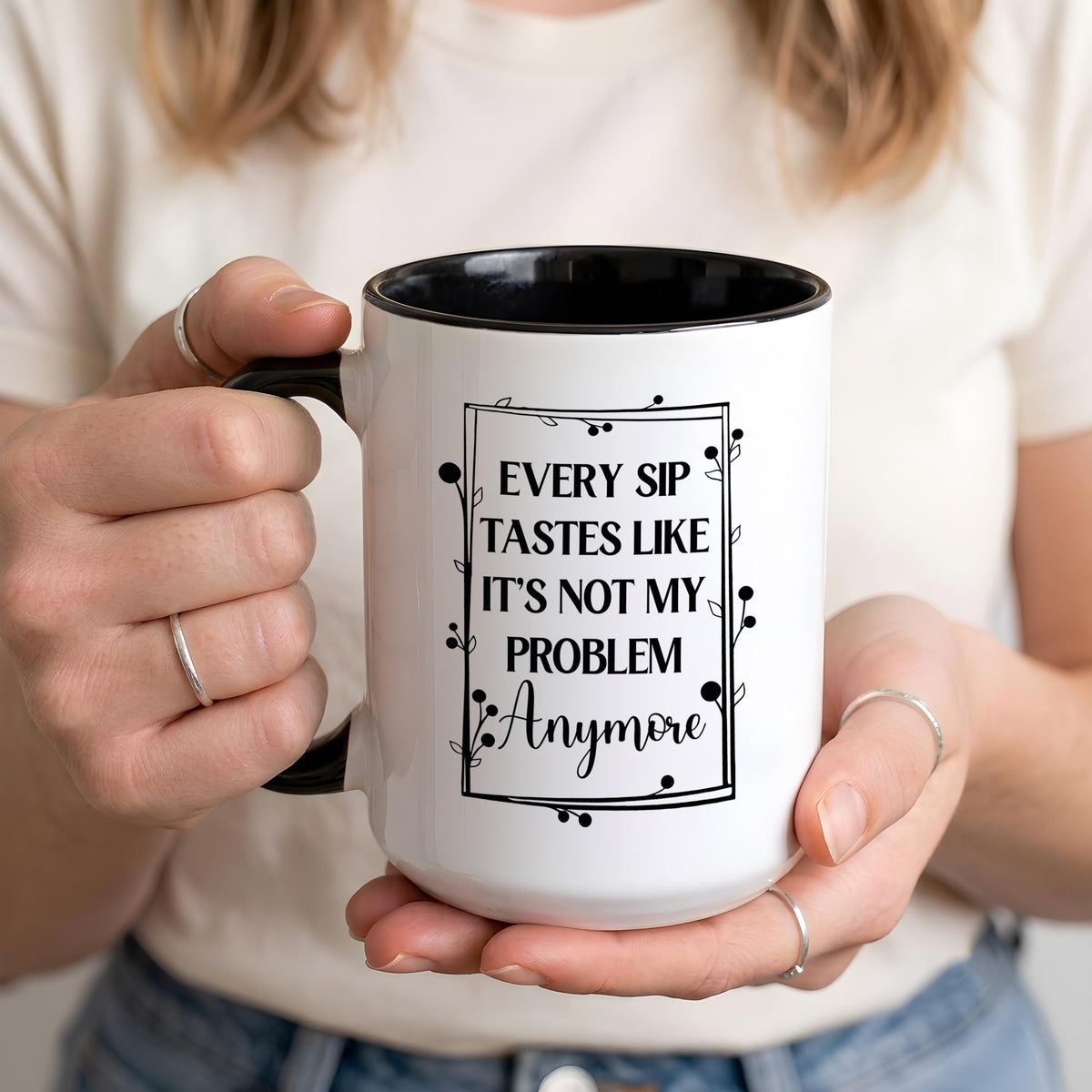 Custom Name Happy Retirement Coffee Mug, Every Sip Tastes Like It's Not My Problem Anymore Cup