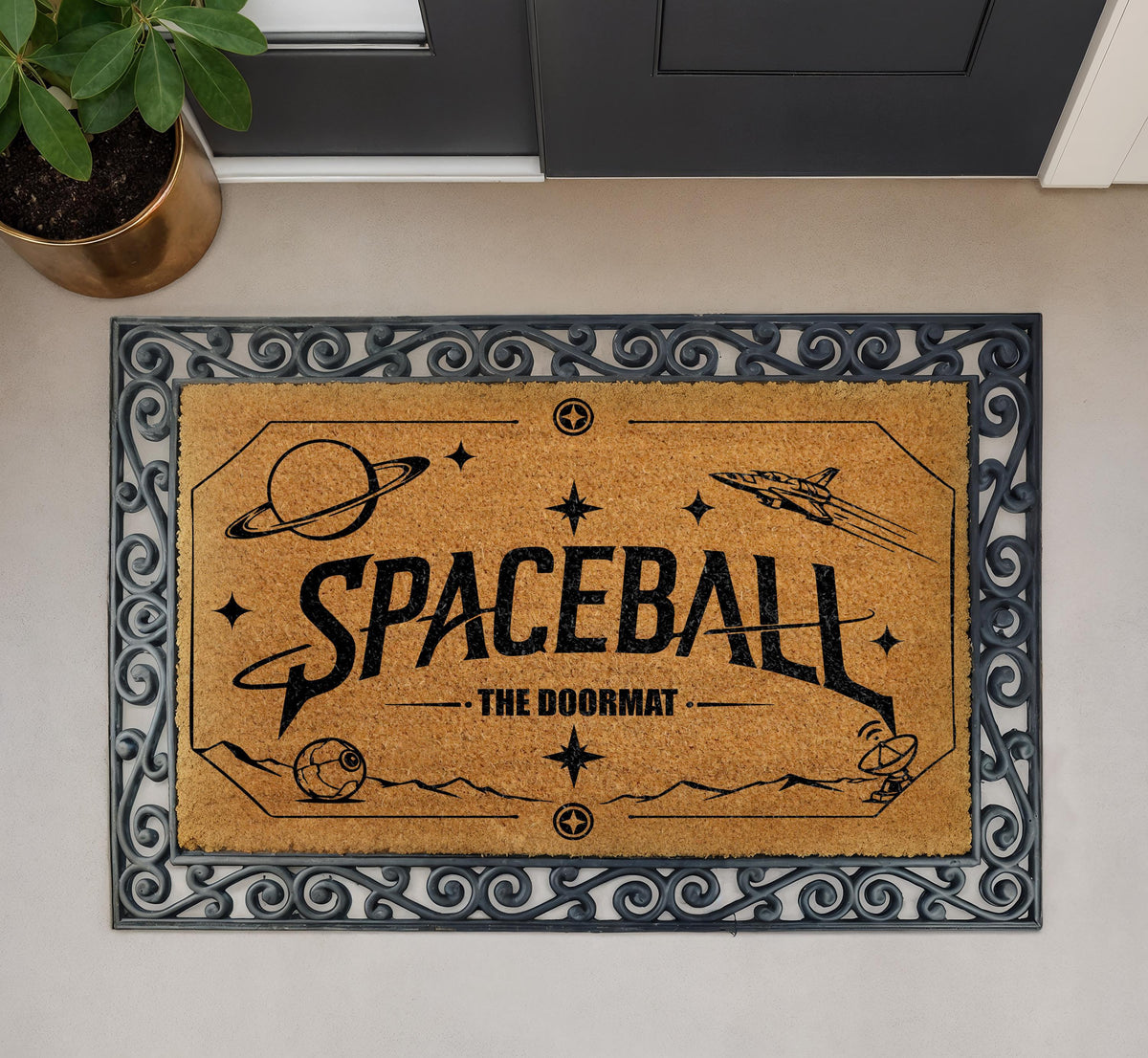 Spaceball Doormat, Sci-Fi Parody Welcome Mat, Coir Rug