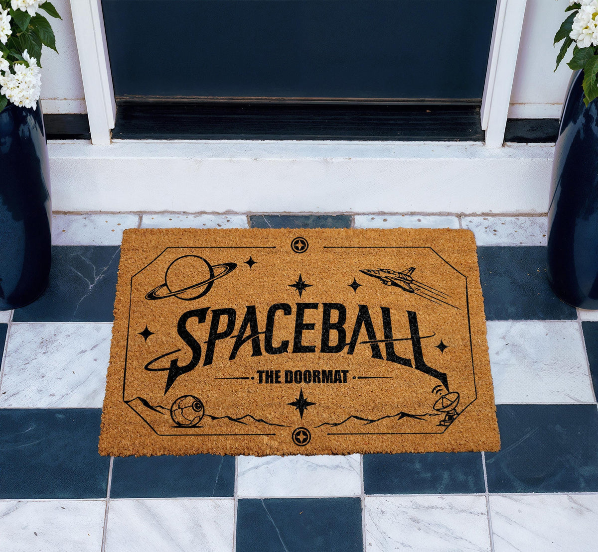 Spaceball Doormat, Sci-Fi Parody Welcome Mat, Coir Rug