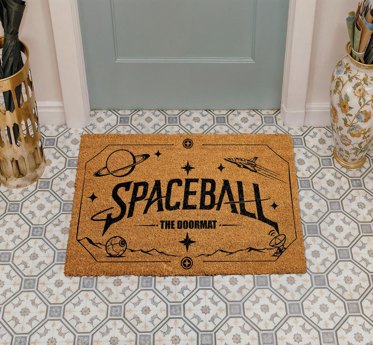 Spaceball Doormat, Sci-Fi Parody Welcome Mat, Coir Rug
