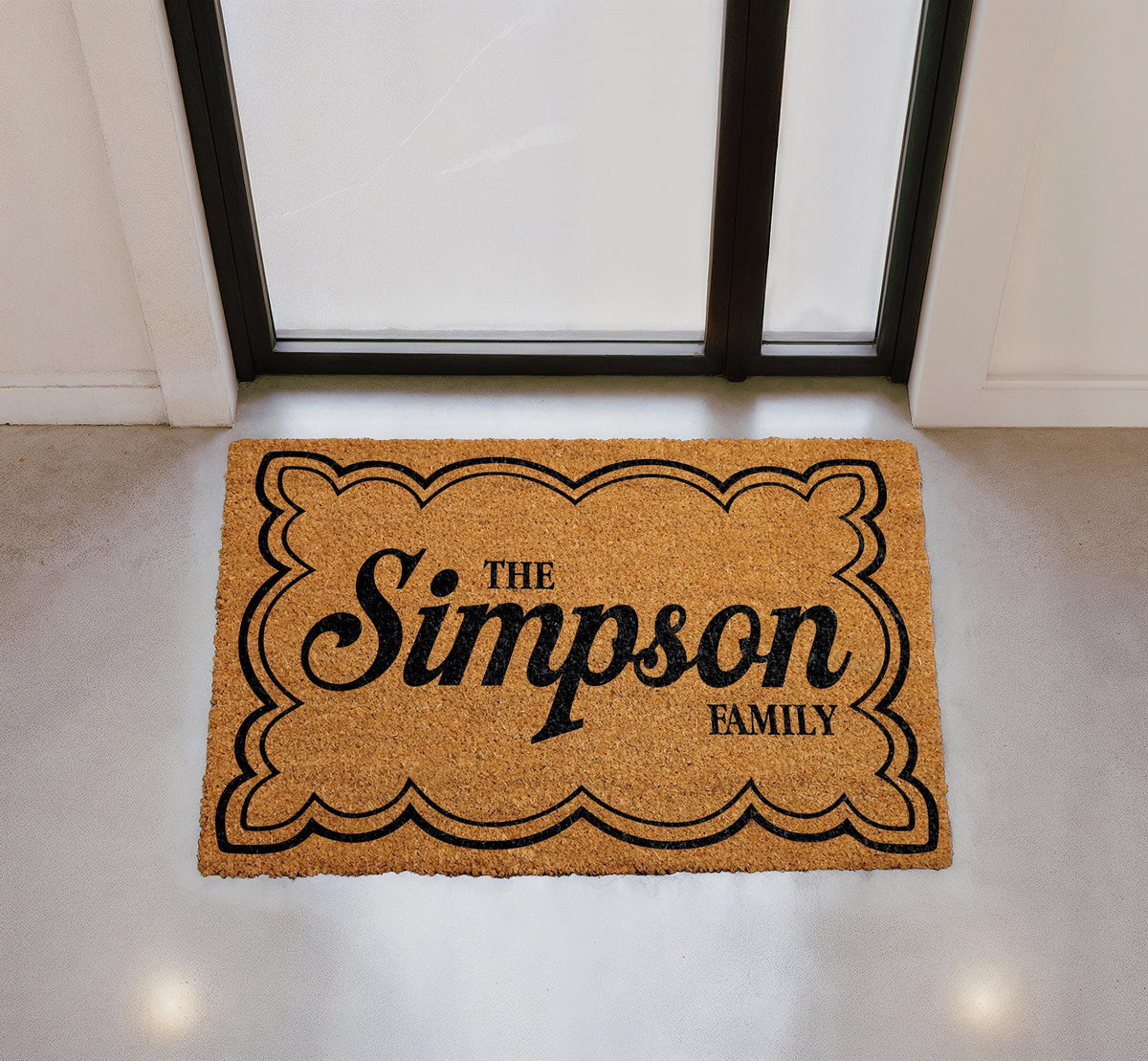 Custom Family Name Doormat, Personalized Monogram Welcome Rug, Natural Coir Home Decor