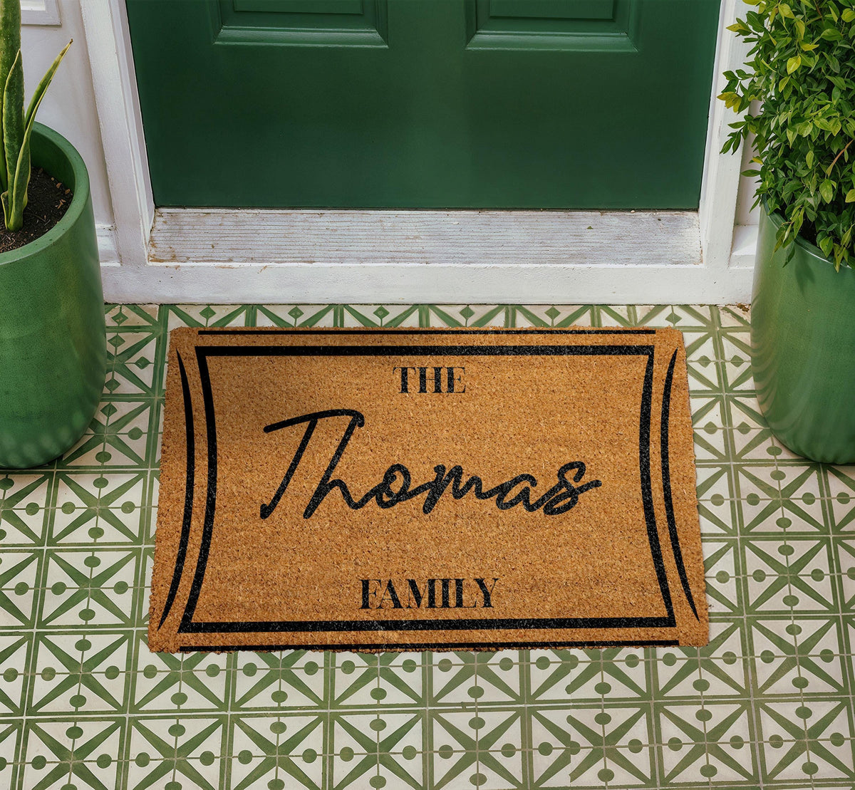 Custom Family Name Doormat, Personalized Welcome Mat, Natural Coir Home Decor