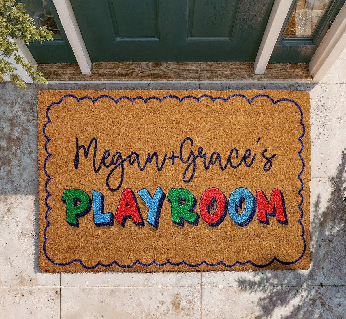 Personalized Coir Playroom Doormat, Custom Kids Room Welcome Mat (Outdoor)