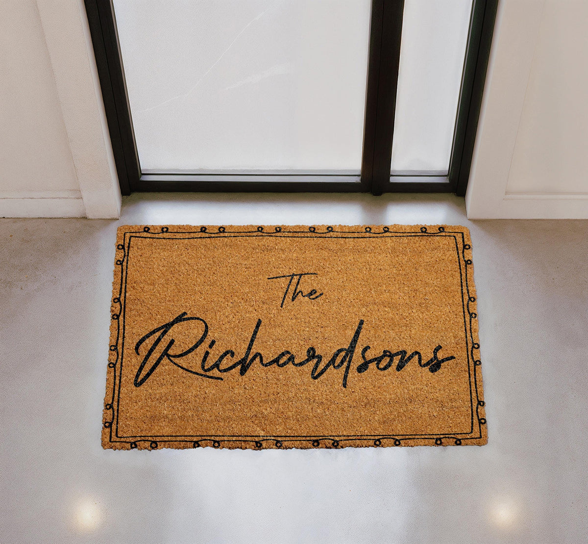 Custom Family Name Doormat, Personalized Welcome Mat, Natural Coir Home Decor
