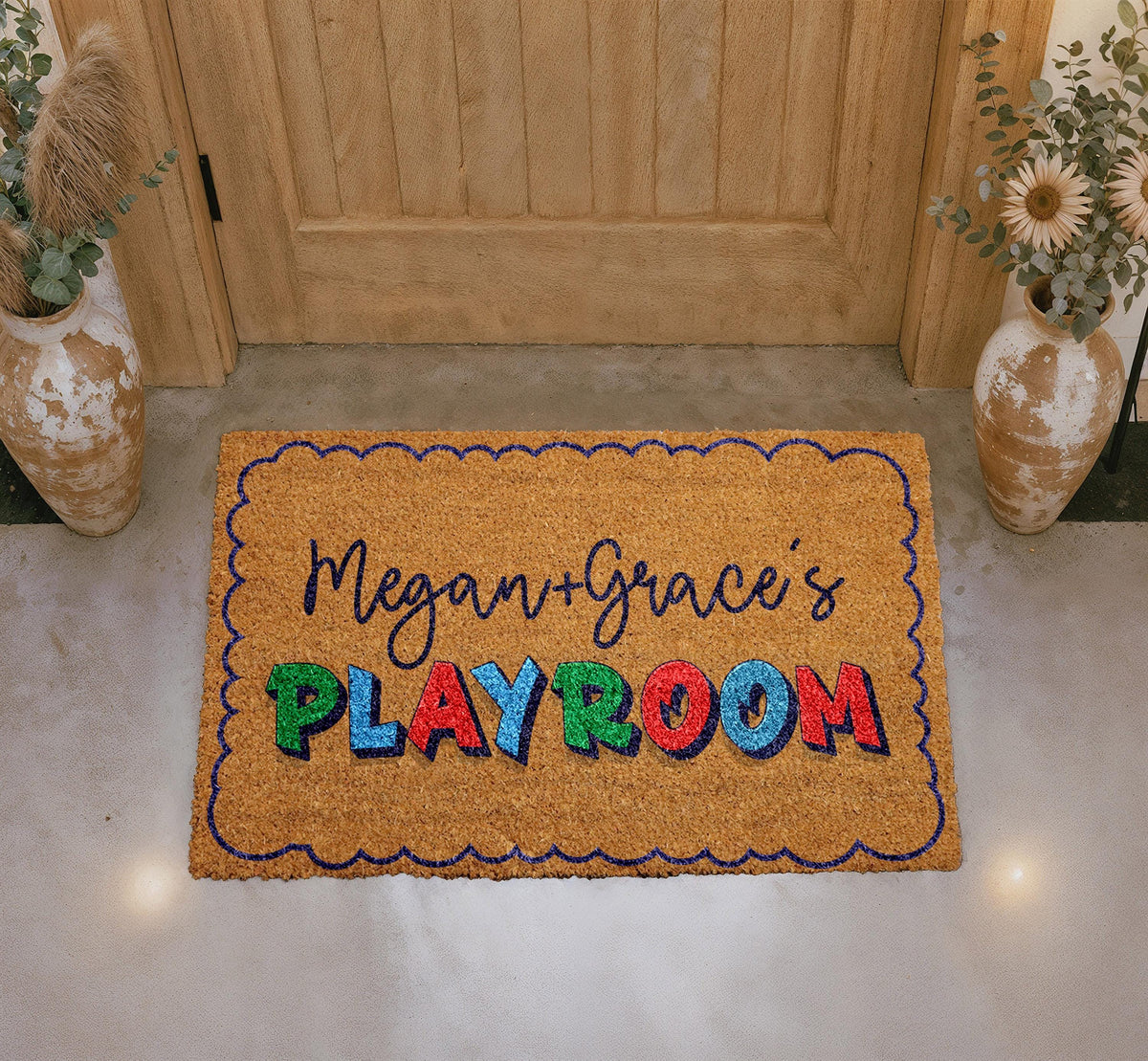 Personalized Coir Playroom Doormat, Custom Kids Room Welcome Mat (Outdoor)