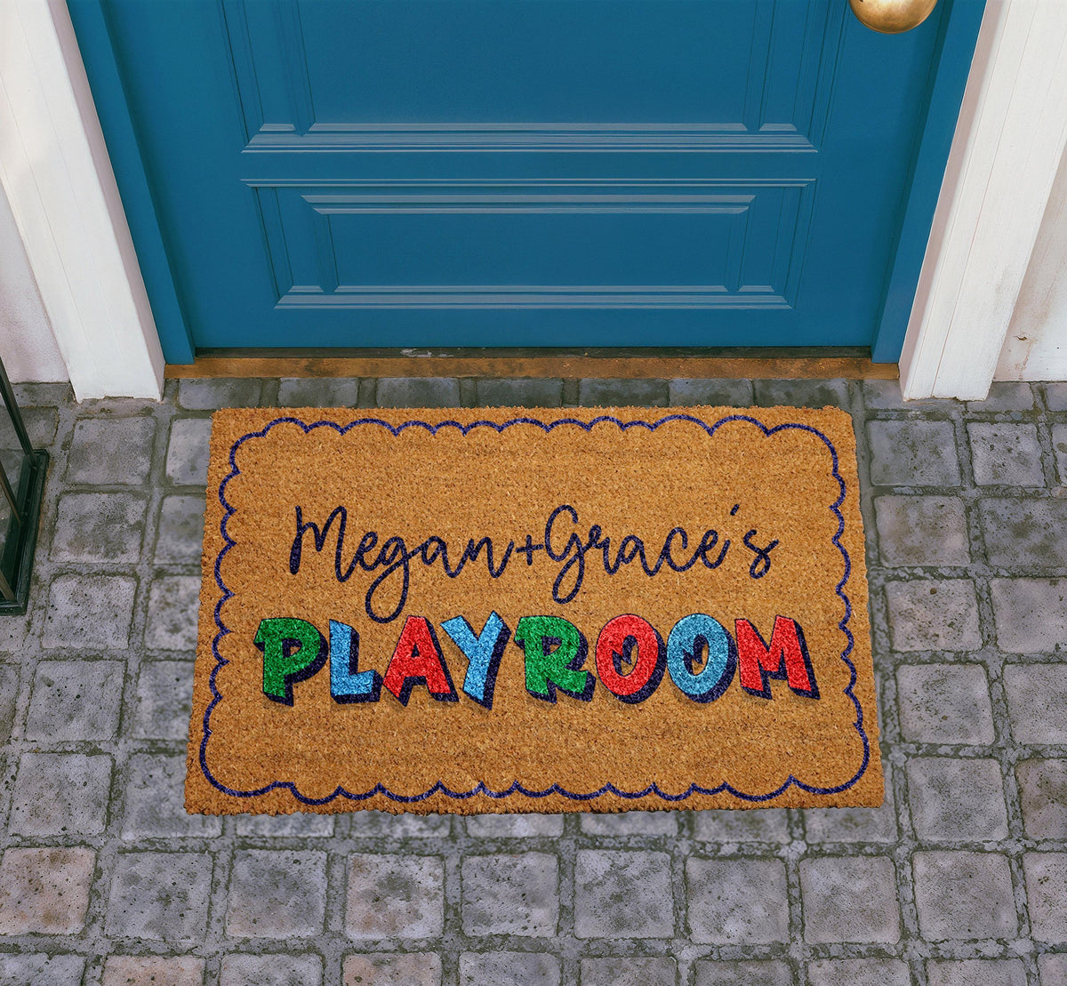 Personalized Coir Playroom Doormat, Custom Kids Room Welcome Mat (Outdoor)