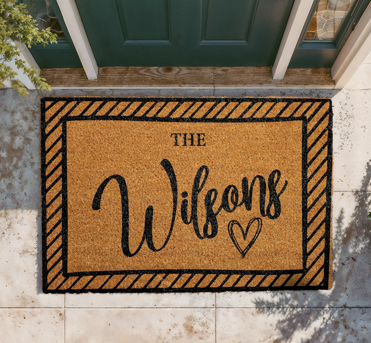 Custom Family Name Doormat, Personalized Welcome Mat, Natural Coir Home Decor
