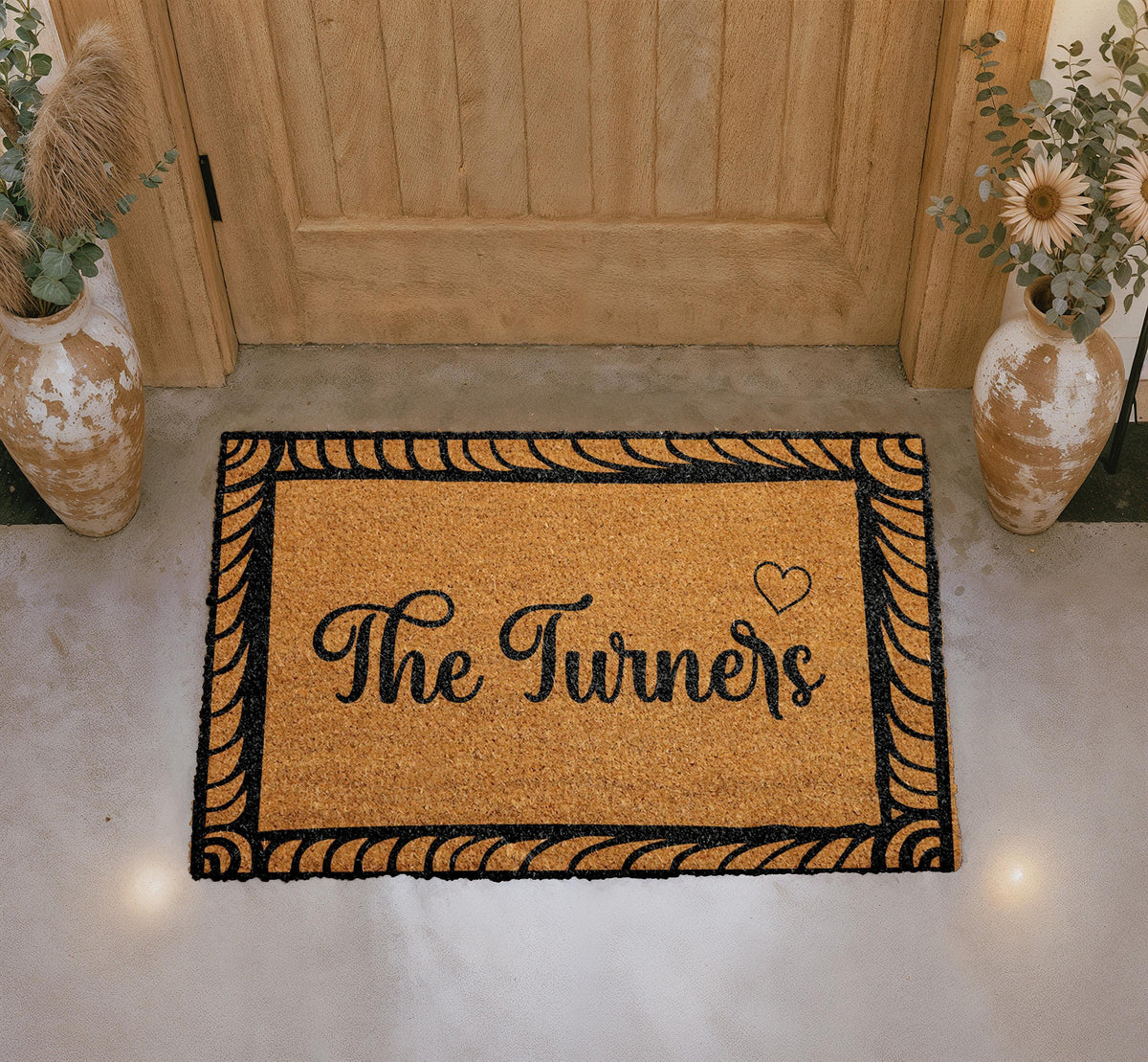 Custom Family Name Doormat, Personalized Welcome Mat, Natural Coir Home Decor