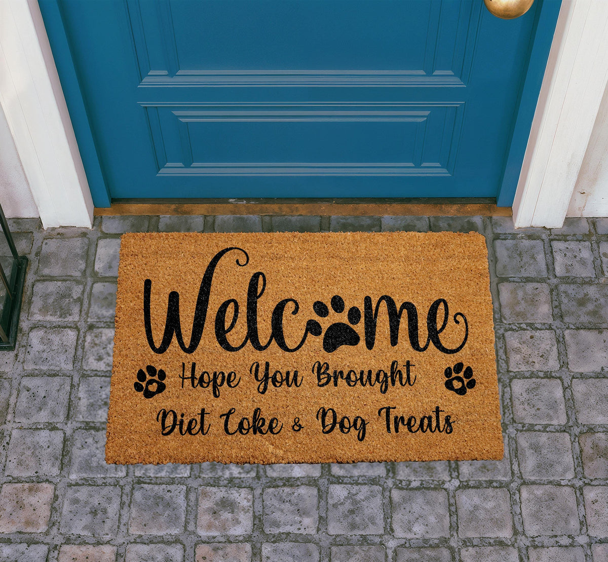 Welcome Doormat, Diet Coke Dog Treats, Humorous Coir Mat, Pet Lover Gift
