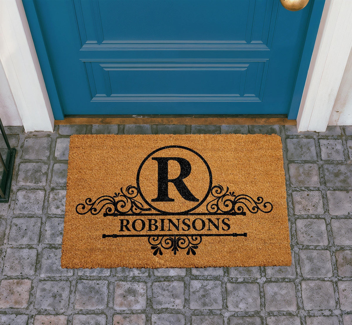 Custom Family Name Doormat, Personalized Coir Welcome Mat, Elegant Initial Door Mat (Housewarming Gift)