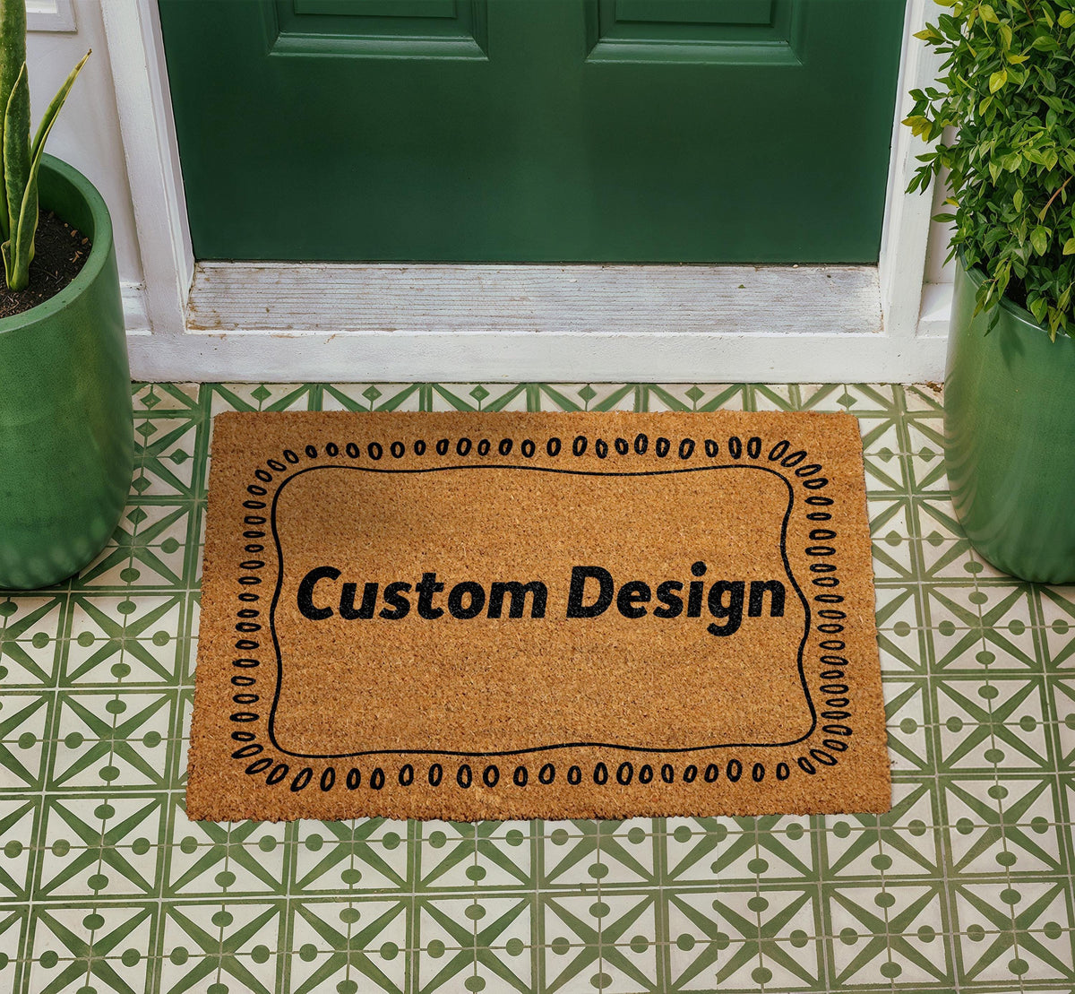 Personalized Coir Doormat, Custom Welcome Mat, Natural Fiber Door Mat