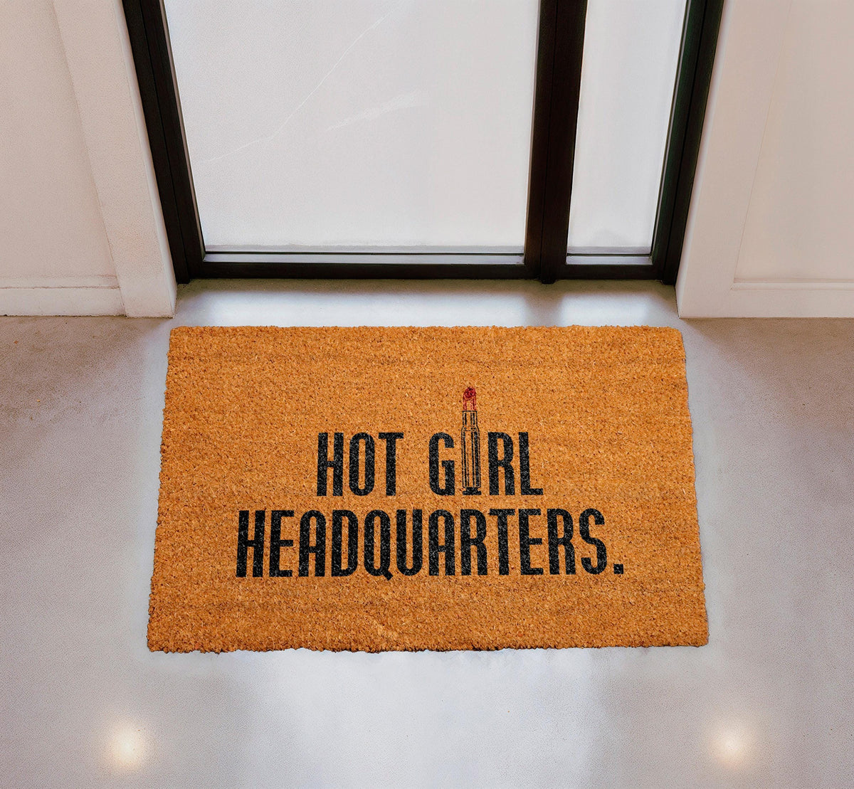 Hot Girl Headquarters Doormat, Sassy Baddie Welcome Mat, Trendy Coir Porch Mat