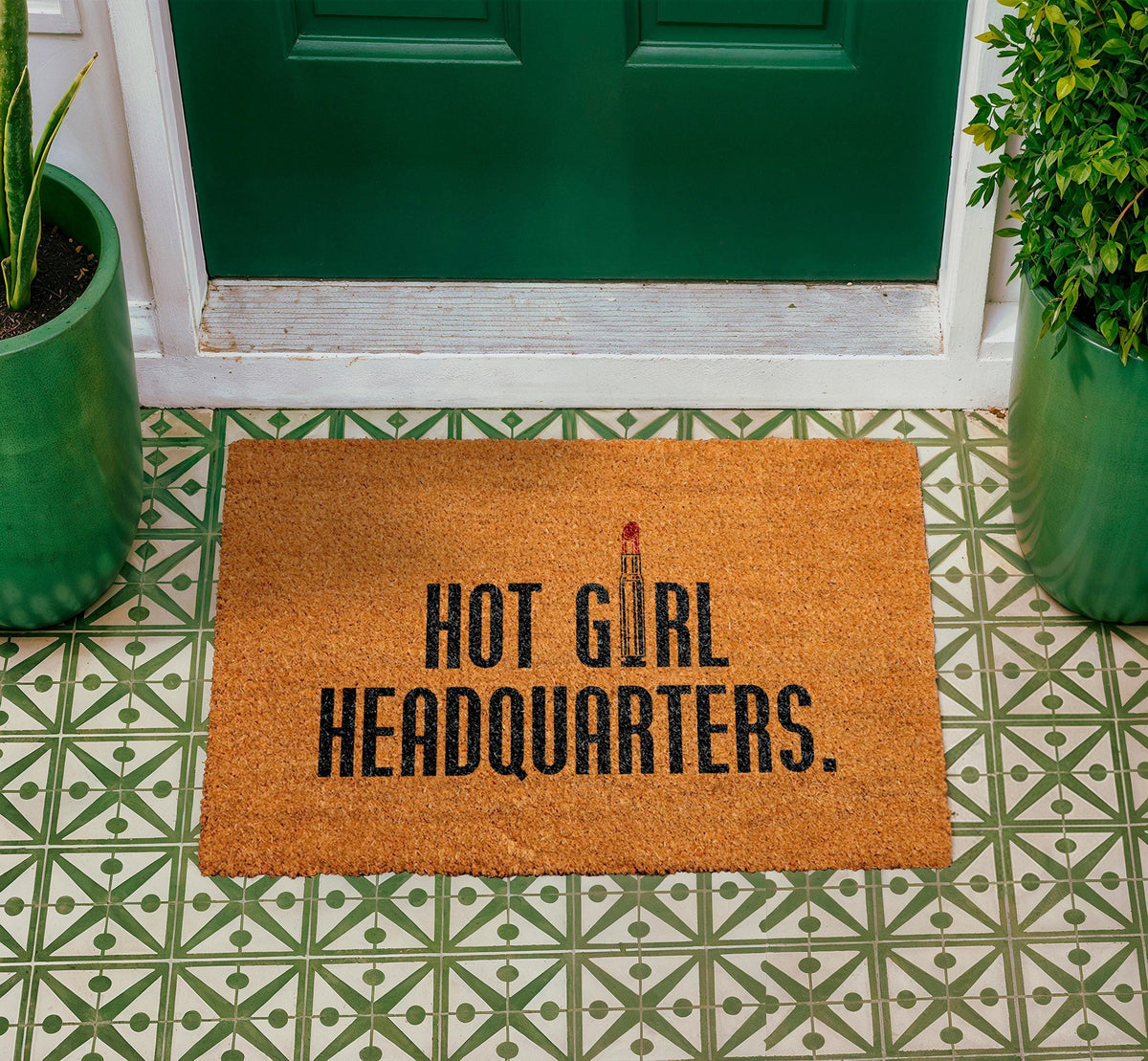 Hot Girl Headquarters Doormat, Sassy Baddie Welcome Mat, Trendy Coir Porch Mat