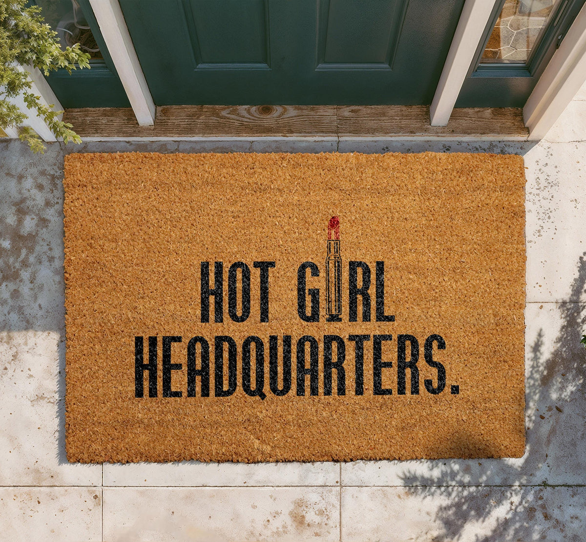 Hot Girl Headquarters Doormat, Sassy Baddie Welcome Mat, Trendy Coir Porch Mat