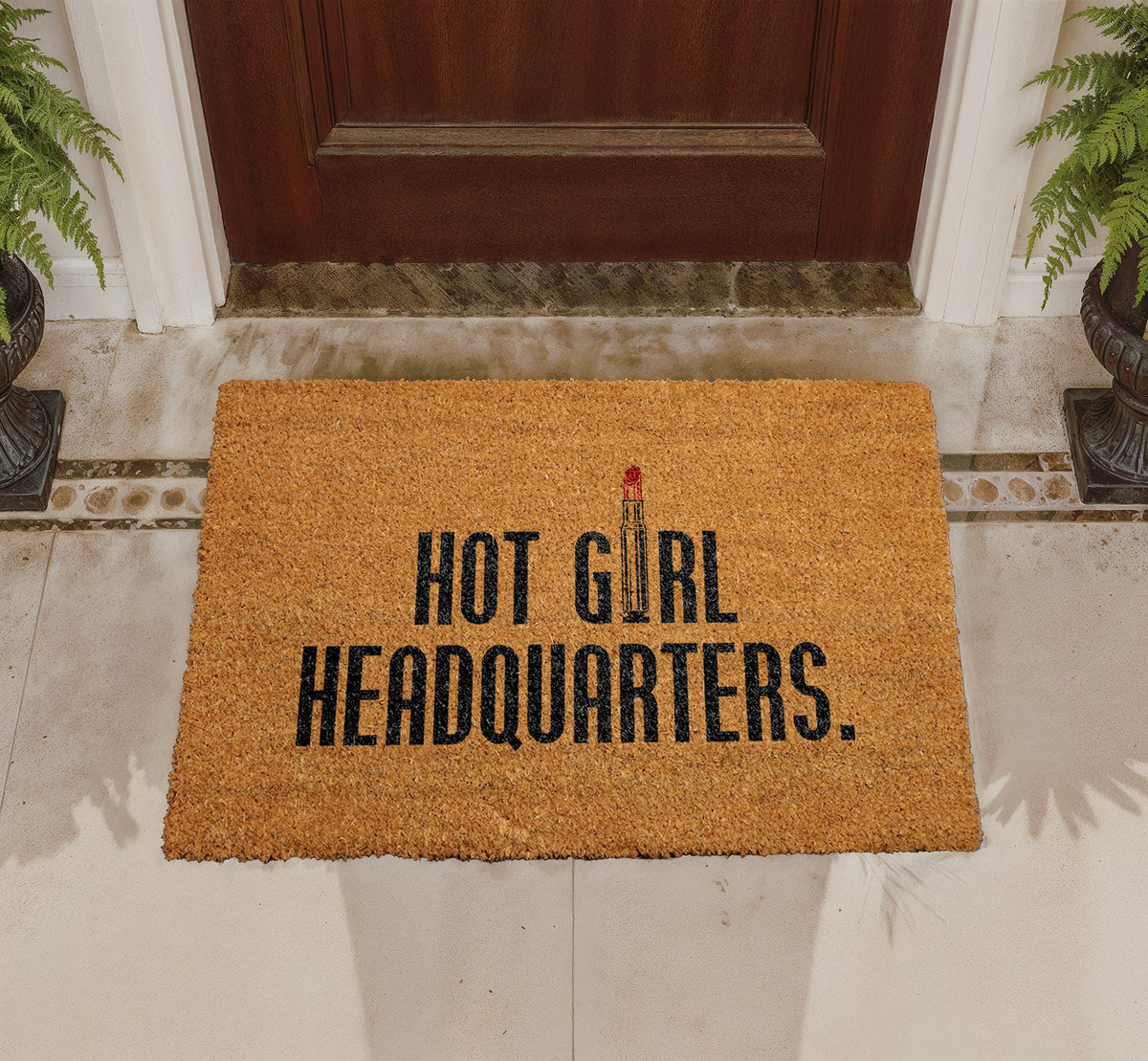 Hot Girl Headquarters Doormat, Sassy Baddie Welcome Mat, Trendy Coir Porch Mat