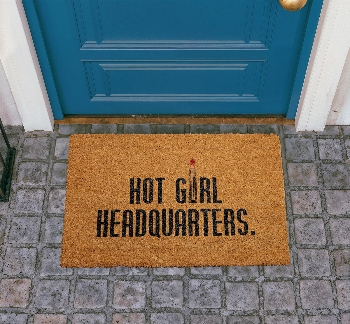 Hot Girl Headquarters Doormat, Sassy Baddie Welcome Mat, Trendy Coir Porch Mat
