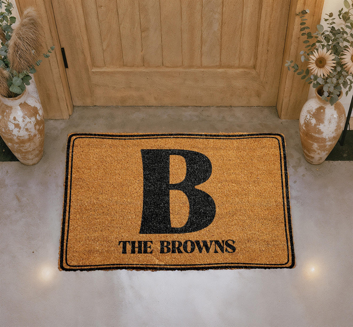 Personalized Coir Doormat, Custom Family Welcome Mat, Housewarming Gift