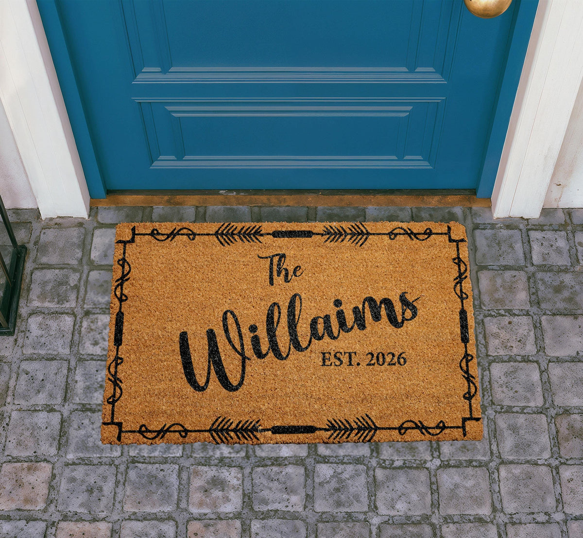 Personalized Coir Doormat, Custom Family Welcome Mat, Housewarming Gift