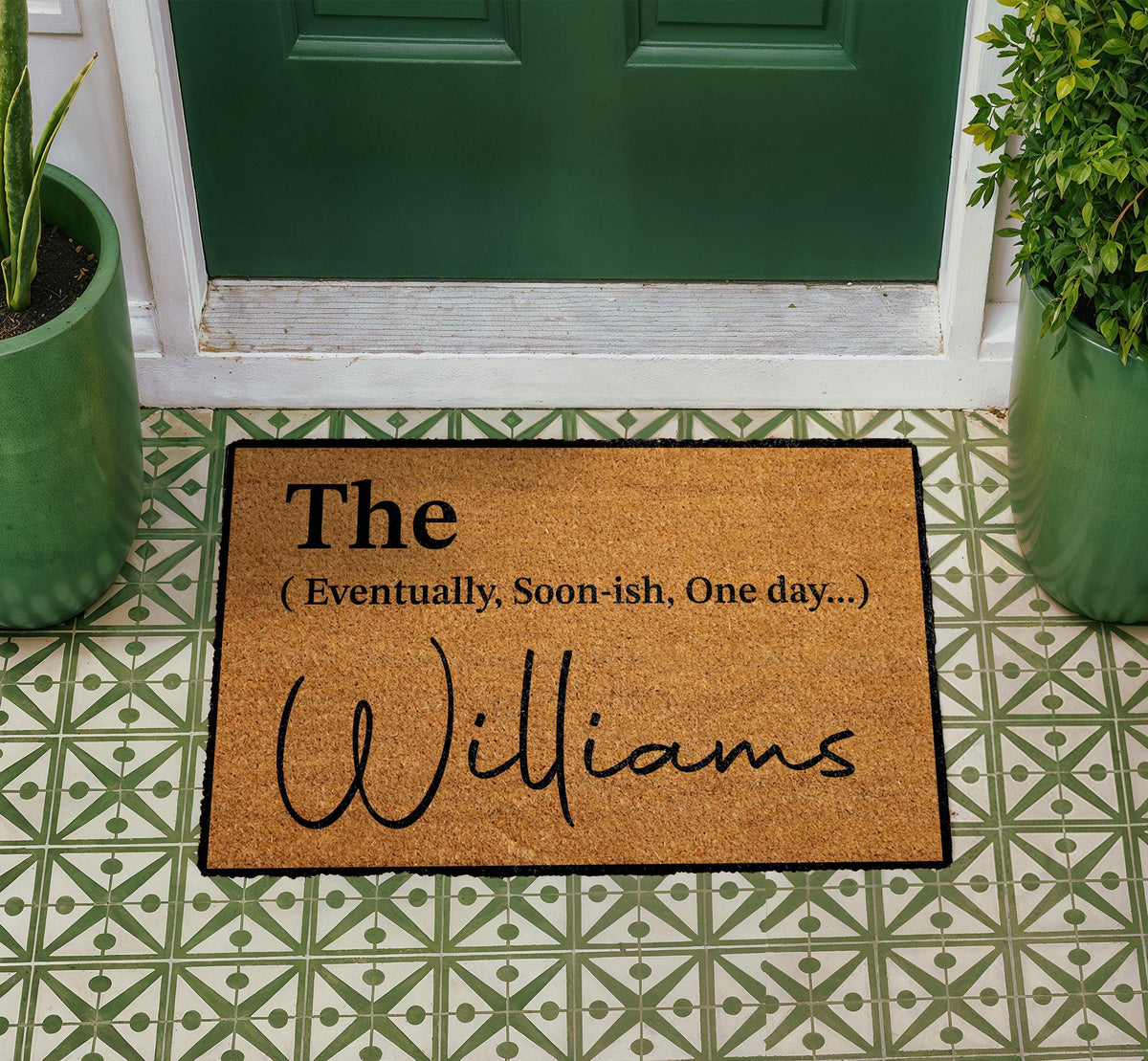 Eventually Personalized Coir Doormat, Custom Family Welcome Mat, Housewarming Gift