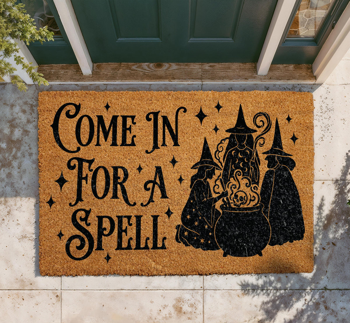 Witches Cauldron Doormat, Halloween Welcome Mat, Witchy Porch Decor