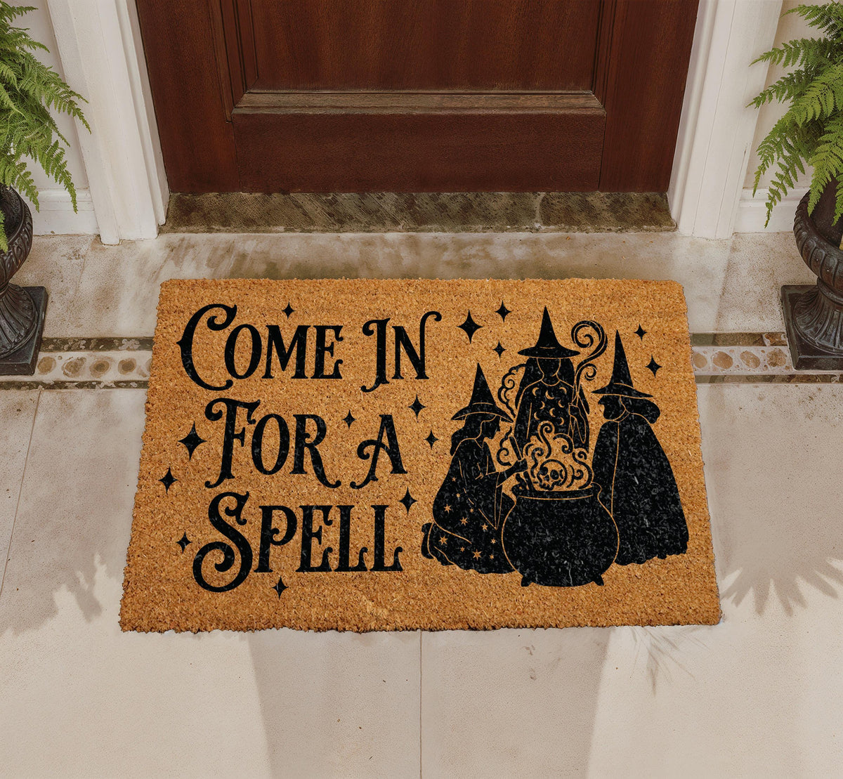 Witches Cauldron Doormat, Halloween Welcome Mat, Witchy Porch Decor