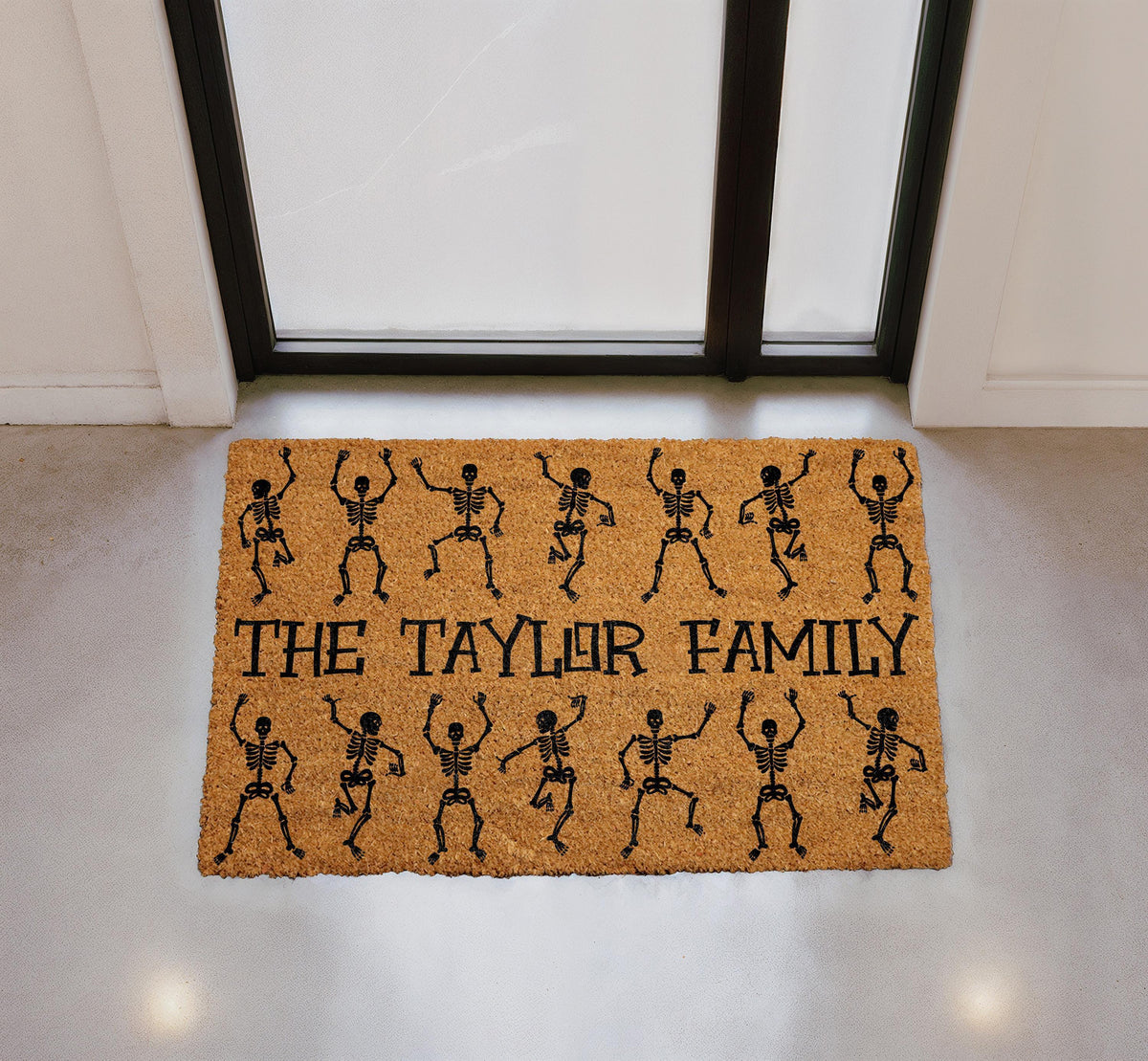 Personalized Halloween Doormat, Custom Family Name Welcome Mat, Coir Porch Decor